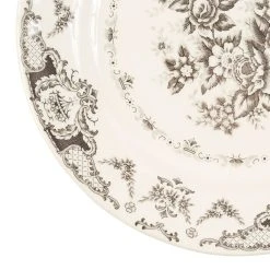 Comptoir De Famille Assiette Plate En Faïence Gris D26cm - Clothilde -Côté Table Store 200488 DET01 WEB