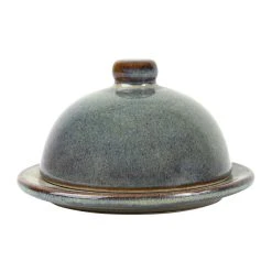 Comptoir De Famille Beurrier En Grès Bleu Et Vert - Suzanne