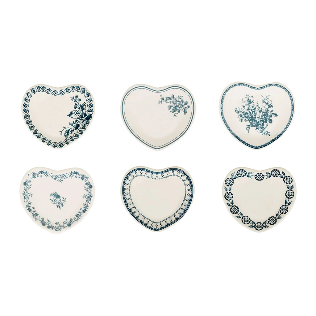 Comptoir De Famille Lot De 6 Coupelles En Faïence Bleu Ancien - Mini Coeur 3 Comptoir De Famille Lot De 6 Coupelles En Faïence Bleu Ancien - Mini Coeur
