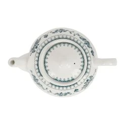 Comptoir De Famille Theiere Anglaise En Faïence Blanc Et Bleu Ancien - Faustine -Côté Table Store 201506 DET02 WEB