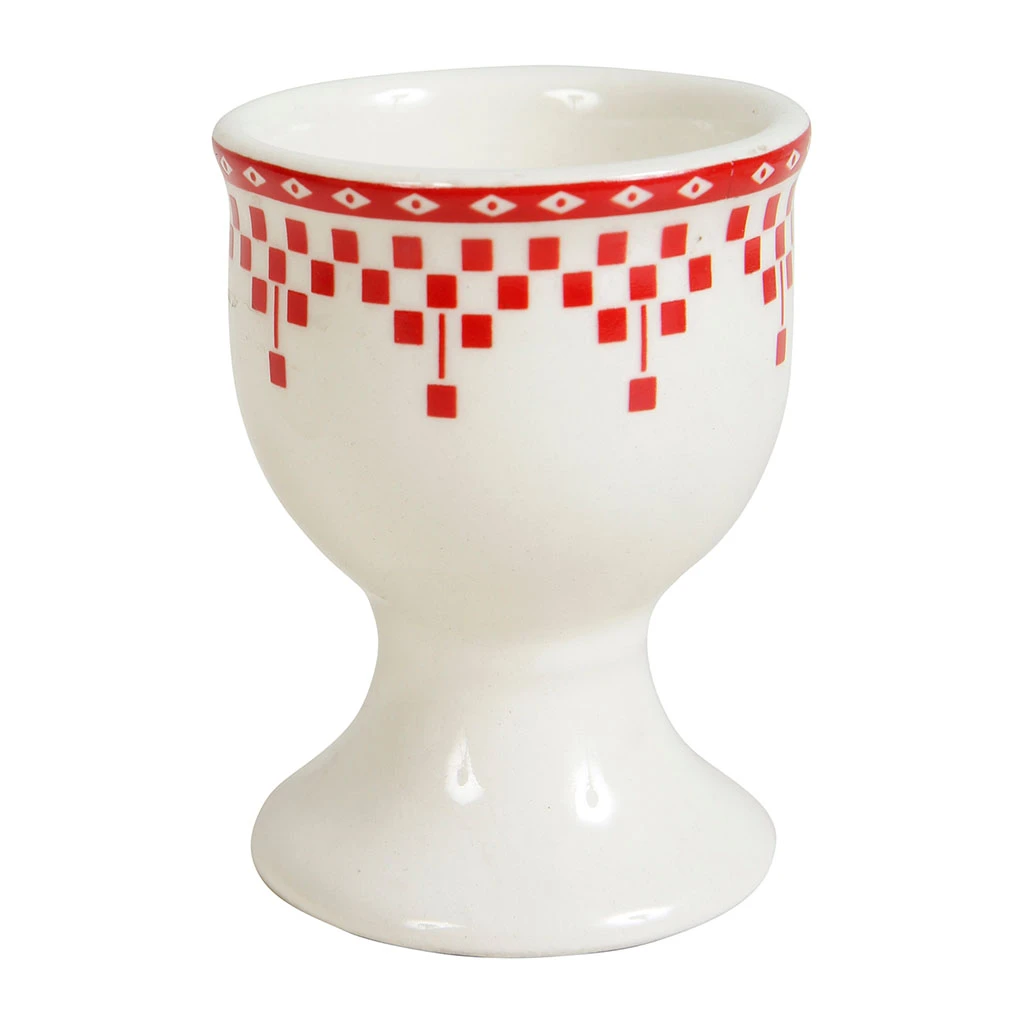 Comptoir De Famille Coquetier Damier Rouge En Faïence 4 Comptoir De Famille Coquetier Damier Rouge En Faïence – Image 2