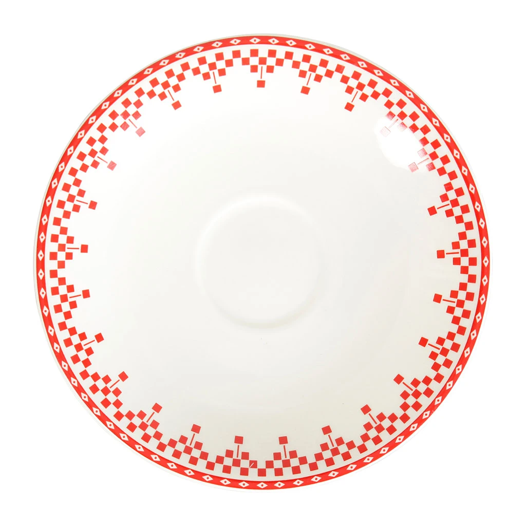 Comptoir De Famille Tasse Et Sous-tasse En Faïence Damier Rouge - Campagne 5 Comptoir De Famille Tasse Et Sous-tasse En Faïence Damier Rouge - Campagne – Image 3