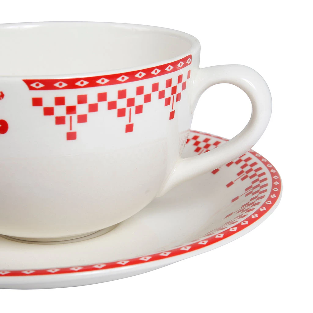 Comptoir De Famille Tasse Et Sous-tasse En Faïence Damier Rouge - Campagne 6 Comptoir De Famille Tasse Et Sous-tasse En Faïence Damier Rouge - Campagne – Image 4