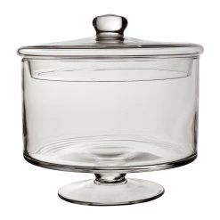 Côté Table Coupe Sur Pied Avec Couvercle Transparent En Verre