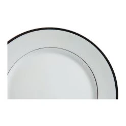 Côté Table Assiette Plate En Porcelaine Blanc Et Platine D27cm -ginger -Côté Table Store 29096 DET01 WEB