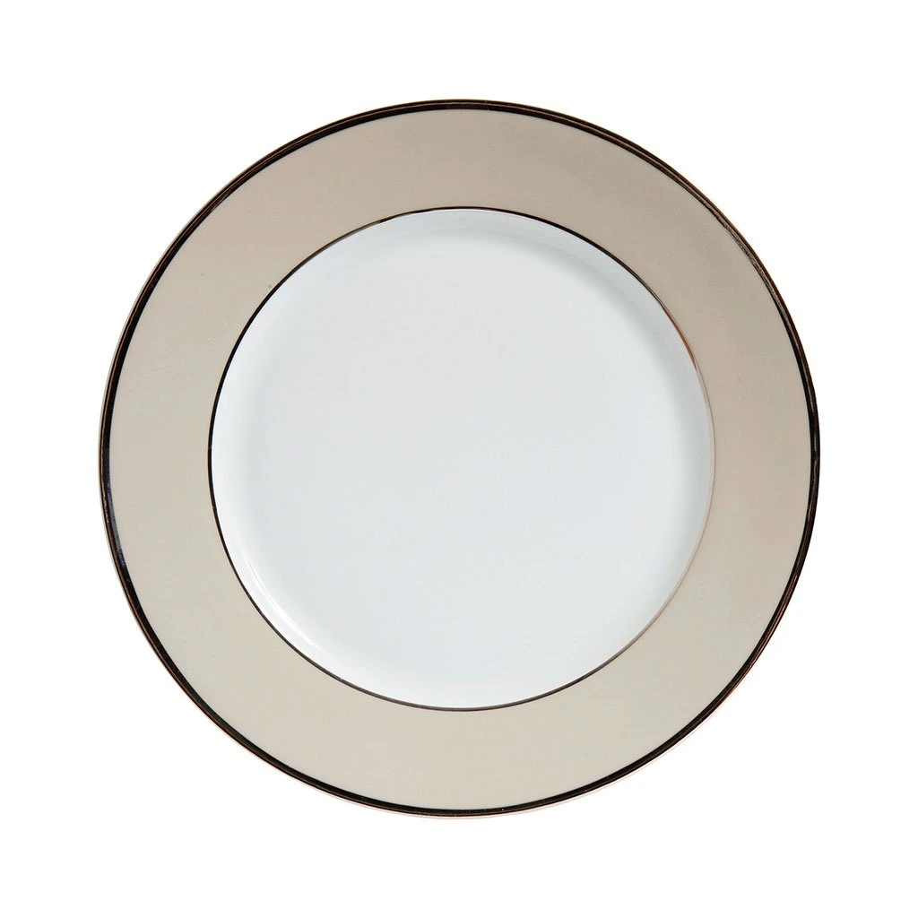 Côté Table Assiette Plate En Porcelaine Perle Et Platine D27cm - Ginger 3 Côté Table Assiette Plate En Porcelaine Perle Et Platine D27cm - Ginger