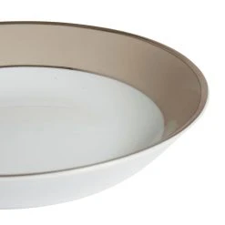 Côté Table Assiette Creuse En Porcelaine Perle Et Platine D23cm - Ginger -Côté Table Store 29103 DET01 WEB