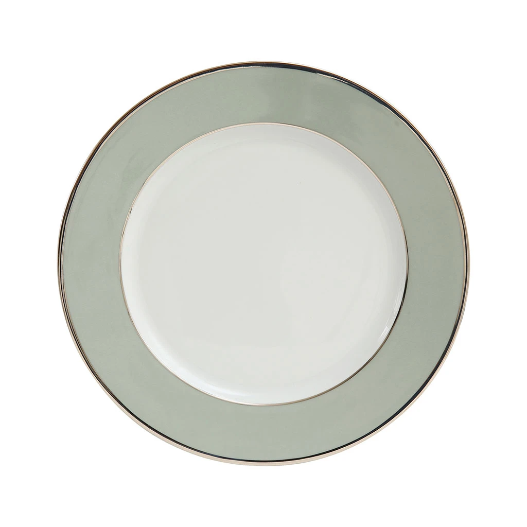 Côté Table Assiette Plate En Porcelaine Vert D'eau Et Platine D27cm - Ginger 3 Côté Table Assiette Plate En Porcelaine Vert D'eau Et Platine D27cm - Ginger