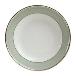 Côté Table Assiette Creuse En Porcelaine Vert D'eau Et Platine D23cm - Ginger -Côté Table Store 30232 DET01 WEB