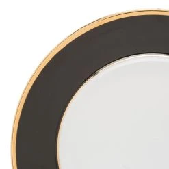 Côté Table Assiette Plate En Porcelaine Noir Et Doré D27cm - Ginger -Côté Table Store 34704 DET01 WEB