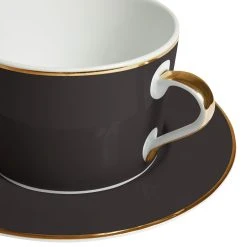 Côté Table Tasse Et Sous-tasse En Porcelaine Noir Et Doré - Ginger -Côté Table Store 34707 DET02 WEB