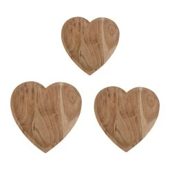 Côté Table Lot De 3 Coupelles En Acacia Naturel Cœur - Dalbert