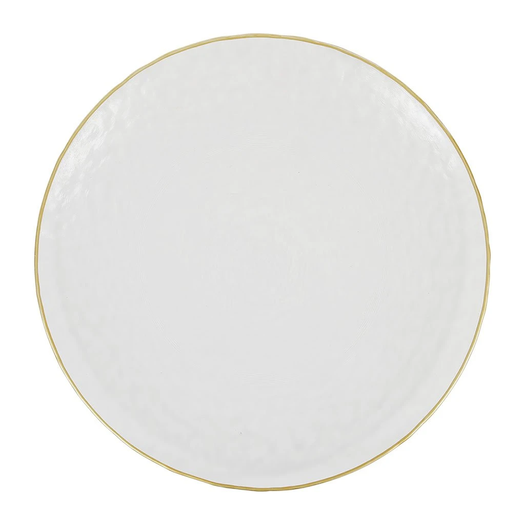 Côté Table Assiette Plate En Verre Doré D22cm - Orphee 3 Côté Table Assiette Plate En Verre Doré D22cm - Orphee