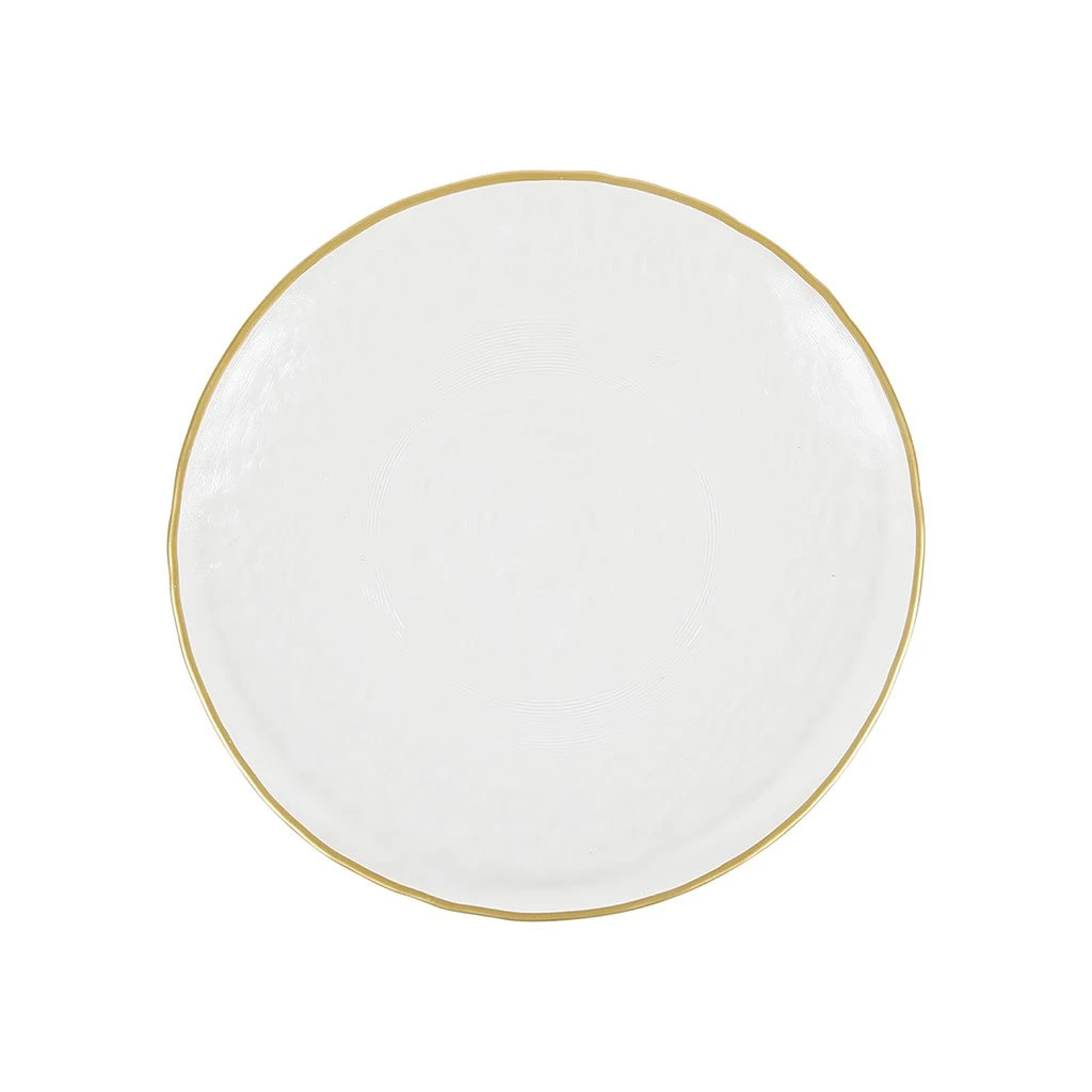 Côté Table Assiette à Dessert En Verre Doré D22cm - Orphee 3 Côté Table Assiette à Dessert En Verre Doré D22cm - Orphee
