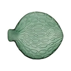 Côté Table Plat Poisson Ocean Vert Foncé 20x16xh3cm Verre