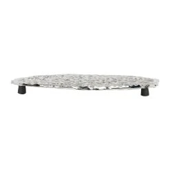 Côté Table Dessous Plat Coral Gris Argente En Aluminium