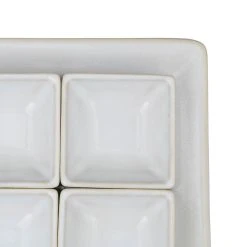 Côté Table Lot De 4 Coupelles Avec Plat En Grès Réactif Blanc - Flore -Côté Table Store 37877 DET03 WEB