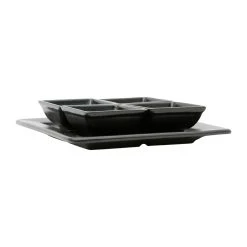 Côté Table Lot De 4 Coupelles Avec Plat En Grès Noir Mat - Flore 11 Côté Table Lot De 4 Coupelles Avec Plat En Grès Noir Mat - Flore -Côté Table Store 37878 DET03 WEB