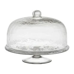 Côté Table Plat Sur Pied Avec Cloche D30xh25cm En Verre - Gaia
