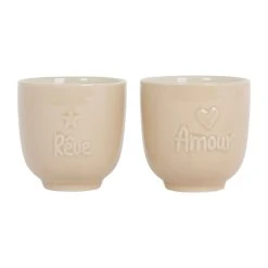 Jardin D'Ulysse Gobelets X2 Beige 15cl En Grès - Famille