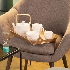 Table Passion Lot De 4 Mugs En Porcelaine Blanc - Snow -Côté Table Store 608071 FRN03 WEB