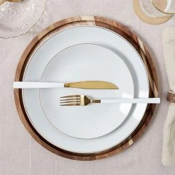 Home Déco Factory Assiette Plate En Porcelaine Lisere Doré D26cm -Côté Table Store 620972 FRN04 WEB