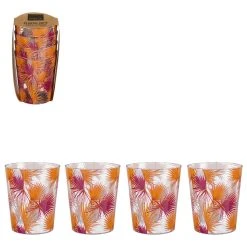Mica Décorations Set De 4 Tasses Lumina Rose-d8.5xh10cm
