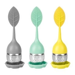 SEMA DESIGN Boîte 3 Infuseurs Thé Feuille Vert, Jaune, Gris En Inox