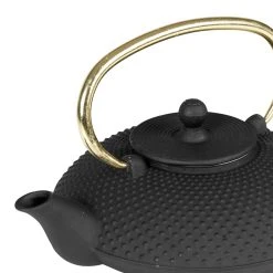 SEMA DESIGN Théière Japonaise En Fonte Noire Et Anse Dorée -Côté Table Store 72517 DET02 WEB