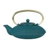 SEMA DESIGN Théière Japonaise En Fonte Bleu Et Anse Dorée