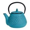 SEMA DESIGN Théière En Fonte Turquoise Et Anse Dorée - Vagues 1 SEMA DESIGN Théière En Fonte Turquoise Et Anse Dorée - Vagues -Côté Table Store 72631 DEB WEB