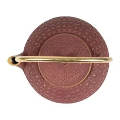 SEMA DESIGN Théière En Fonte Rouge Et Doré Avec Filtre - Tresse -Côté Table Store 74002 DET03 WEB