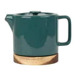 SEMA DESIGN Théière En Grès Emeraude Et Banbou Avec Filtre - Nordika