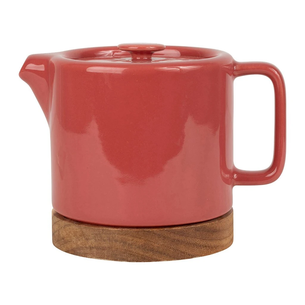 SEMA DESIGN Théière En Grès Framboise Et Banbou Avec Filtre - Nordika 3 SEMA DESIGN Théière En Grès Framboise Et Banbou Avec Filtre - Nordika