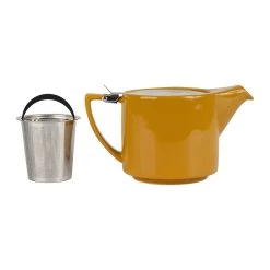 SEMA DESIGN Theiere En Grès Moutarde Avec Filtre Plate - Design 7 SEMA DESIGN Theiere En Grès Moutarde Avec Filtre Plate - Design -Côté Table Store 74670 DET01 WEB