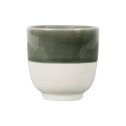 SEMA DESIGN Gobelet En Grès Vert De Gris Et Blanc - Crakel