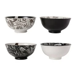 SEMA DESIGN Lot De 4 Bols En Porcelaine Noir Et Blanc 30cl - Bronze