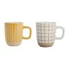 SEMA DESIGN Lot De 2 Mugs En Grès Jaune Et Blanc - Courba -Côté Table Store 75684 DEB WEB