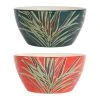 SEMA DESIGN Lot De 2 Saladiers En Grès Rouge Et émeraude - Tropic'art