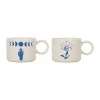 SEMA DESIGN Lot De 2 Tasses à Thé En Grès Créme Et Indigo - Visionnary -Côté Table Store 76091 DEB WEB