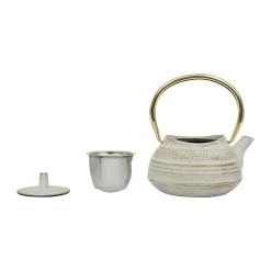 SEMA DESIGN Theiere En Fonte Emaillée Blanc Et Or - Horizon 9 SEMA DESIGN Theiere En Fonte Emaillée Blanc Et Or - Horizon -Côté Table Store 76186 DET02 WEB