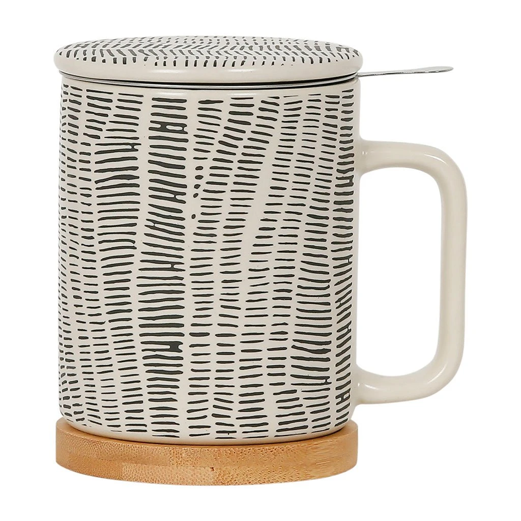 SEMA DESIGN Tisaniere En Grès Avec Filtre Crème Et Noir Mat - Ligne 3 SEMA DESIGN Tisaniere En Grès Avec Filtre Crème Et Noir Mat - Ligne