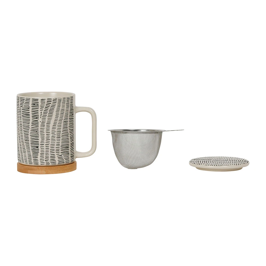 SEMA DESIGN Tisaniere En Grès Avec Filtre Crème Et Noir Mat - Ligne 4 SEMA DESIGN Tisaniere En Grès Avec Filtre Crème Et Noir Mat - Ligne – Image 2