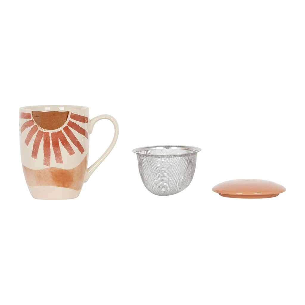 SEMA DESIGN Tisanière Avec Filtre Terracotta 37.5cl En Porcelaine - Sweet Leaves 4 SEMA DESIGN Tisanière Avec Filtre Terracotta 37.5cl En Porcelaine - Sweet Leaves – Image 2