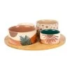 SEMA DESIGN Coupelles X4 En Porcelaine Et Plateau En Bambou - Sweet Leaves -Côté Table Store 76899 DEB WEB