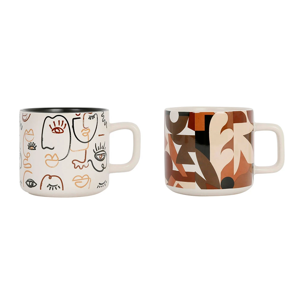 SEMA DESIGN Tasses à Thé X2 Visage Beige Et Brun 37.5cl En Grès - Terre Brulée 3 SEMA DESIGN Tasses à Thé X2 Visage Beige Et Brun 37.5cl En Grès - Terre Brulée