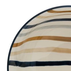 SEMA DESIGN Saladier Rayé Bleu Et Beige D23cm En Grès -blue Sand -Côté Table Store 77010 DET02 WEB