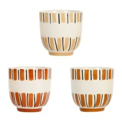 SEMA DESIGN Gobelets X3 Rayés Terracotta 17.5cl En Grès - Madeira
