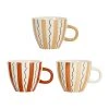 SEMA DESIGN Tasses à Déjeuner X3 Rayés Terracotta 60cl En Grès - Madeira -Côté Table Store 77012 DEB WEB