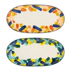 SEMA DESIGN Plats Ovales X2 Multicolore En Grès - Belle Vie
